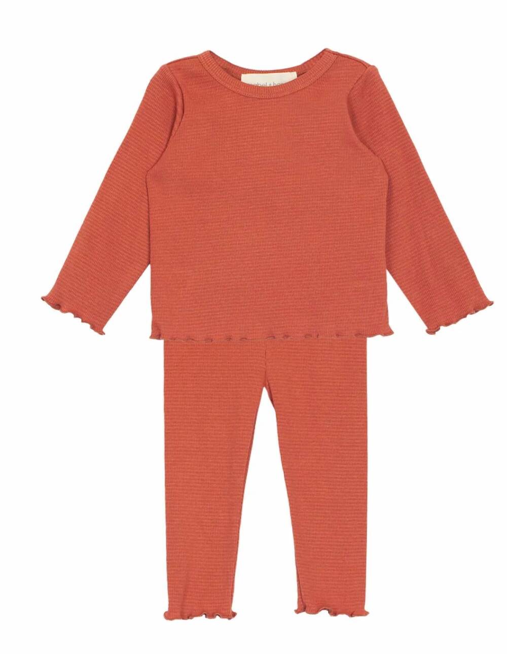 NEW MABEL + HONEY kids' aubrey thermal knit 2 piece set in tile